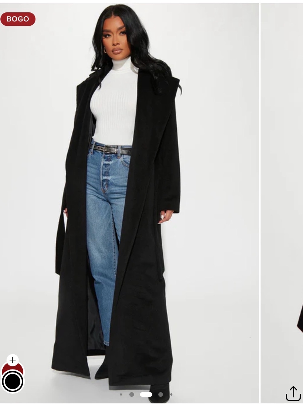 Fashion Nova Black Long Trench Coat